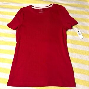 Talbots Classic Red Short Sleeve Tee, Petite Small NWT